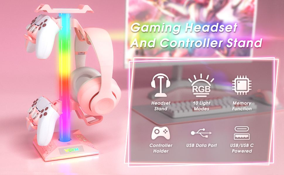 RGB Gaming Headphones Stand