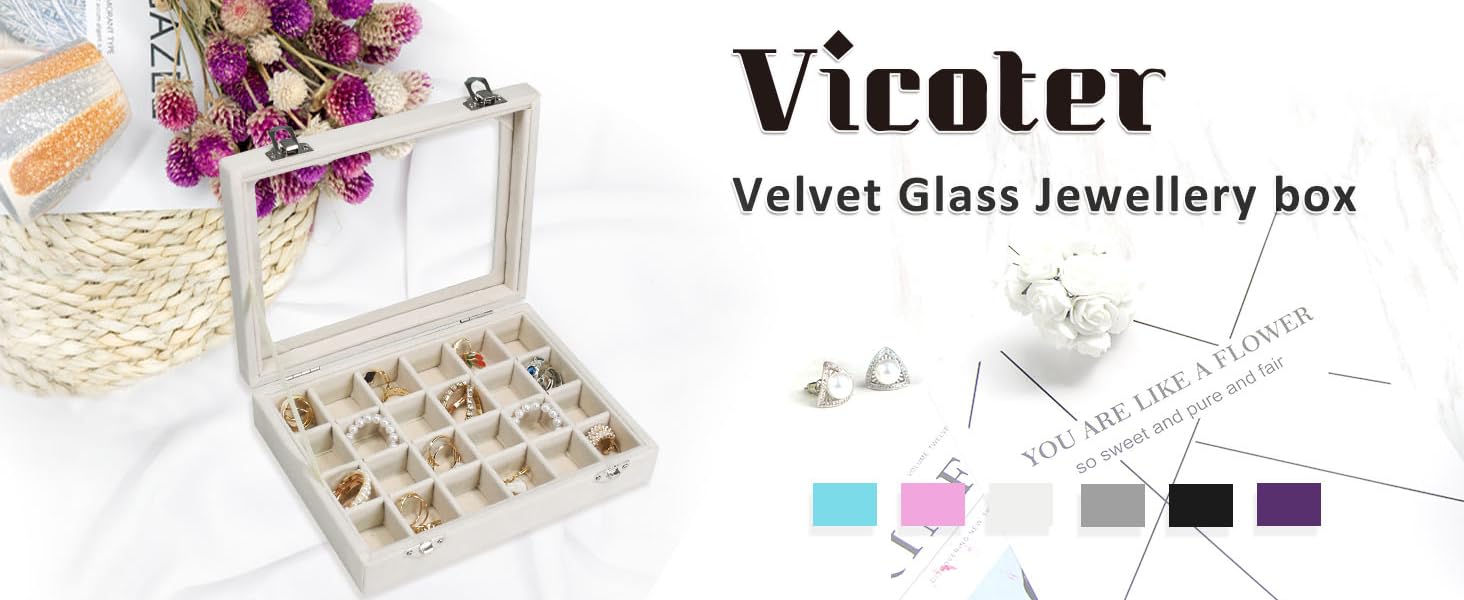 24 grid full velvet jewelry box