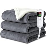 Electric Blanket Throw Size 50"x60",Heating Blanket, Soft Flannel Heated Blanket, 9 Heating Level...