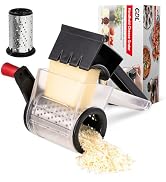 GDL Cheese Grater Hand Crank, Kitchen Rotary Grater Handheld, Dishwasher Safe Parmesan Cheese Gra...