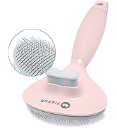Cat Hair Brush, Soft Silicone Self Cleaning Brush for Short and Long Haired Cats, Pink Pet Groomi...