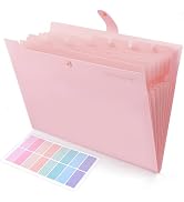 SKYDUE Expanding File Folder, Accordion File Organizer with 8 Pocket & Inner Card Pocket, Expanda...