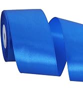 TONIFUL 2 Inch x 25 Yards Wide Blue Satin Ribbon Solid Fabric Ribbon for Gift Wrapping Crafts Cha...