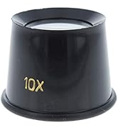 ToolTreaux 10x Jewelers Loupe 25mm Diameter Glass Lens Magnifier for Jewelry, Gems, Rocks, Coins,...