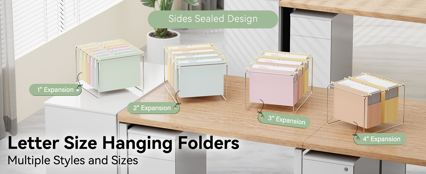 Morandi color hanging file folders 2 inch expansion