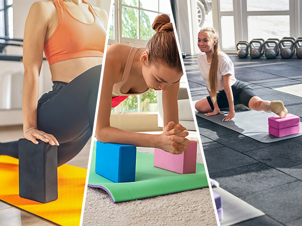 EXERZ Yoga Blocks EVA Foam Exercise Workout Fitness Bricks, Pilates Stretch Handstand Non-Slip Gym