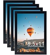 JCJMY 8.5x11 Picture Frame Set of 4 Black for Wall Hanging or Tabletop, Wall Mounting Horizontall...