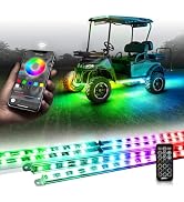 OPT7 Aura 12V DreamColor Underglow Chasing Lights for Golf Cart w/APP & Remote Control, Waterproo...