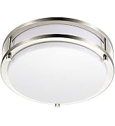 LINEWAY Motion Sensor Ceiling Light 10inch 16W 1600LM Indoor Outdoor LED Flush Mount Light Fixtur...