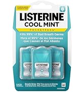 Listerine Travel Essentials Cool Mint PocketPaks Breath Strips, Travel Size Mini Mouthwash Breath...