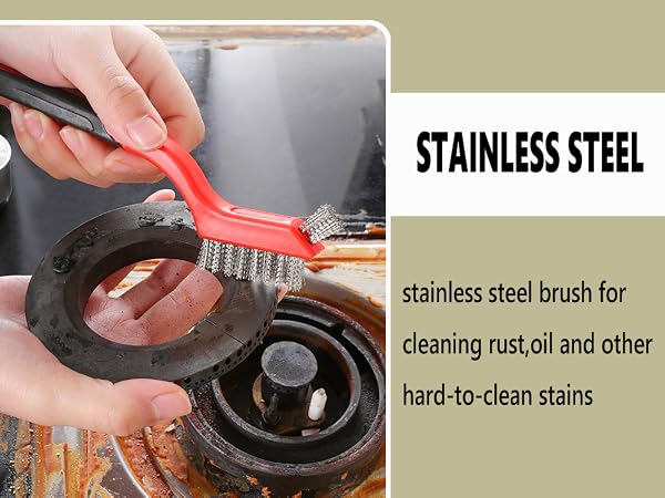 Wire Brush for Cleaning Rust Removal, Dirt, Paint Scrubbing with Deep Cleaning – 7 Inches