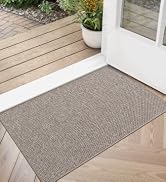 LUMI Ultra Thin Door Mat for Entryway, Low Profile Non Slip Rubber Backing Indoor Doormat, Easy C...