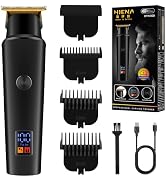 HIENA PRO Hair Trimmers for Men, Cordless Professional Electric Beard Trimmer with LCD Display, F...