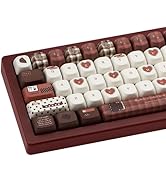 COOMICKEY 145 Keys Velvet Chocolate Keycaps, Dye-Sublimation PBT Custom Keycap Set for FOA Profil...
