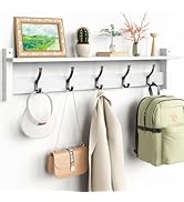 Optish Coat Rack Wall Mount with Shelf, 29 Inch Coat Hanger Walls Mounted, Hat Rack for Walls, Sh...