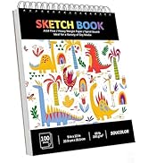 Soucolor 9" x 12" Sketch Book, 100 Sheets Spiral Bound Art Sketchbook, Acid Free Artist Drawing B...