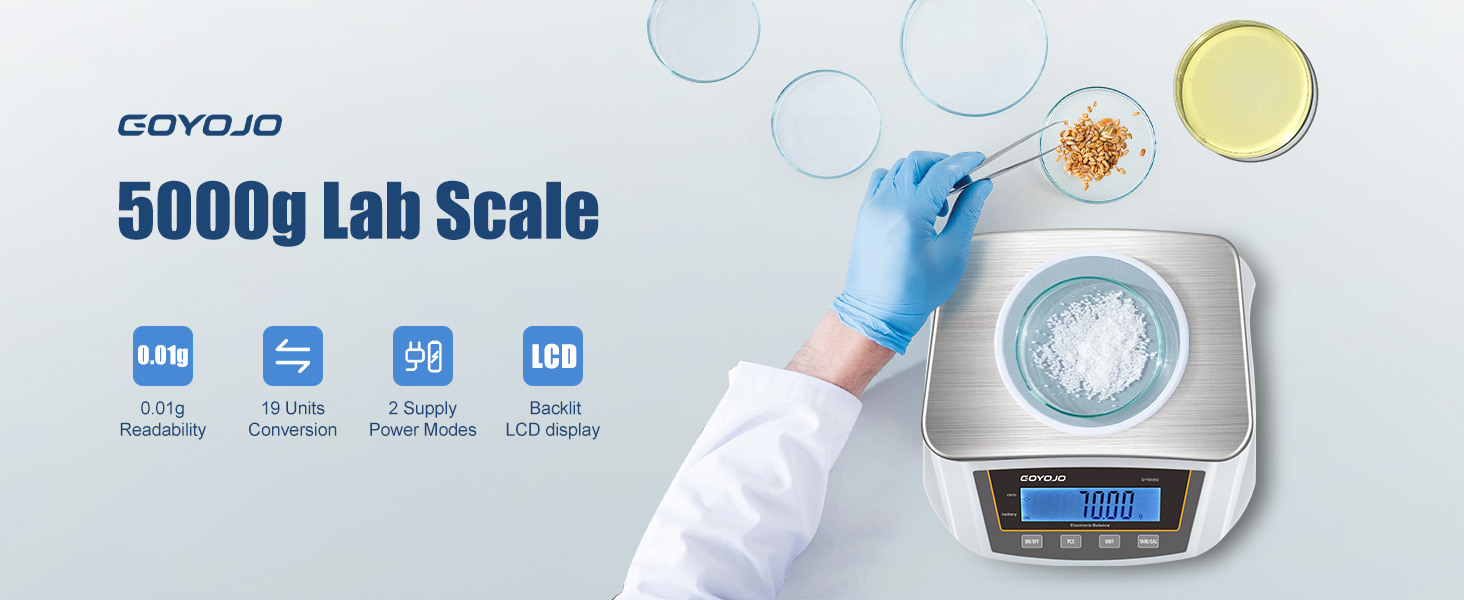 Digital Analytical Balance and Lab Scale, 5000g