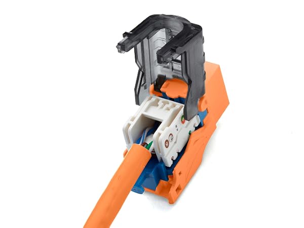 truecable cat6a unshielded toolless keystone jack orange