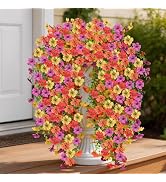 Doxcore Artificial Hanging Flowers for Outdoors, 6PCS Faux Silk Artificial Flowers for Outdoors, ...
