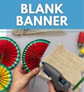 Plain Burlap Banner Flags DIY Burlap Pennant Banners for Birthday, Wedding, Graduation, Baby Shower