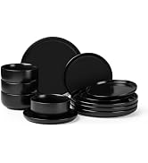 Herogo 12 Pieces Stoneware Dinnerware Sets Service for 4, Dinner Plates and Bowls Sets, Double Re...