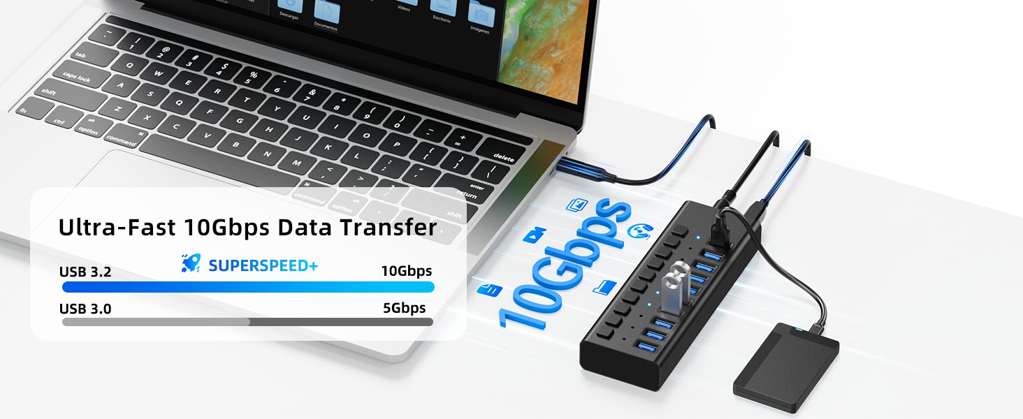 10 Port USB Hub