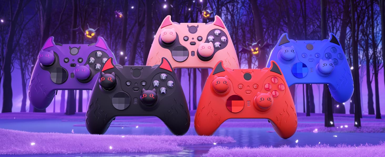 cute demon silicone cover for Xbox Core Wireless Controller with Thumb Grip Caps