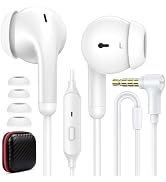 3.5mm Wired Earbud In-Ear Headphone with Mic for Steam Deck Chromebook School Computer PC Noise C...