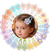 XIMA 24Pcs Cute Flower Hair Clips for Baby Girls, No Slip Toddler Hair Barrettes, Soft Fabric Hai...