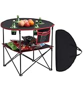 VEVOR Folding Camping Table, Portable Outdoor Lightweight Picnic Table, 600D Oxford Fabric Waterp...