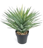 Velener Artificial Agave Plant in Black Pot with Real Stone Pebbles, Large Fake Agave Plant for I...