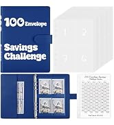 Zuozee 100 Envelope Money Challenge Binder, A5 PU Budget Book with Cash Envelopes, Savings Binder...
