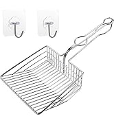 Qualiall All Metal Litter Scoop, Solid Metal Sifter, Cat Litter Scoop Metal Jumbo, Cat Urine Scoo...