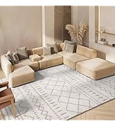 SAFAVIEH Area Rug 9x12 - Arizona Shag Collection - Large - Ivory & Beige, Moroccan Boho Design, N...