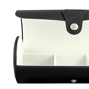 Half way open partition walls for watch roll travel hard shell case