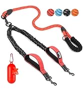 SlowTon Double Leash for Two Dogs - No Tangle Dog Leash 360° Swivel Reflective Double Dog Leashes...