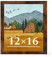 Veleclo 12x16 Picture Frame for Wall Display, 12x16 Brown Picture Frame with Shatter Resistant Pl...