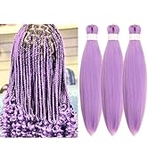 Braiding Hair Pre stretched Purple Lavender Prestretched Braiding Hair Kids Ez Braid Twist Knotle...