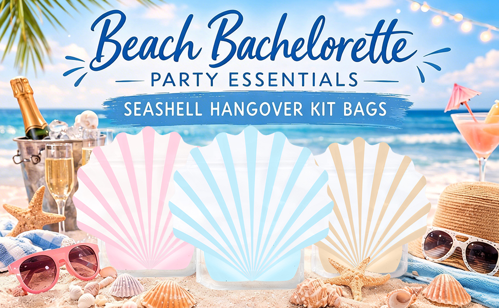 seashell hangover kit bags