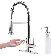 Touchless Kitchen Faucet,KEER Smart Motion Sensor Hands Free Single Handle Spring Kitchen Sink Fa...