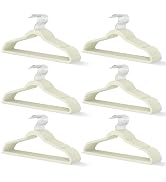 MLKJHHI Ivory Velvet Hangers 60 Pack, Slim Space Saving Suit Hangers for Closet Organizer, Rotati...