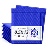 Metronic Bubble Mailers 8.5 x 12 Inch 40 Pack Bule Bubble Mailers Waterproof Padded Envelopes for...