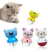 Andiker Cat Toys Balls with Bells, 4Pc Plush Cat Toy Bite-Resistant Soft Interactive Cat Toy with...