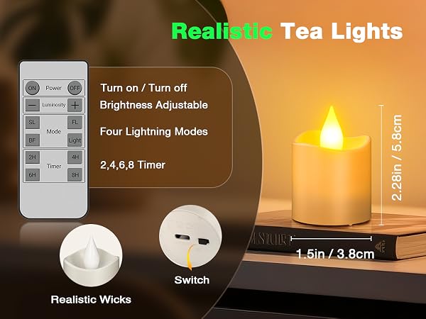 flameless candles with remote flickering usb rechargeable