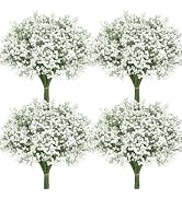 Roberly 30 Pcs Babys Breath Artificial Flowers, 22" Fake Gypsophila Flowers with Long Stems Real ...