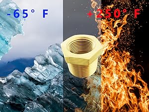 TL TOOLEGIN 1/2" NPT Male x 1/4" Female Brass Bushing Reducer Reducing Pipe Adapter Fitting1200 PSI