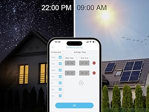 Surveillance camera supporrts setting arming time on Ubox APP