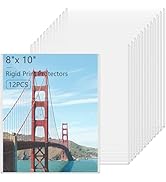 AKONEGE 12PCS 8 x 10 Rigid Print Protectors Clear Hard Plastic Page Sheet Protectors Photo Holder...