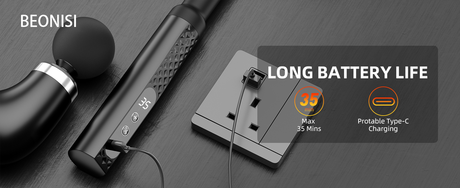 LONG BATTERY LIFE 35 Max 35 Mins Protable Type-C Charging