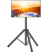Tripod TV Stand for 23-75 inch Flat Screen/Curved TVs up to 100 lbs, Outdoor TV Stand with ±15° T...